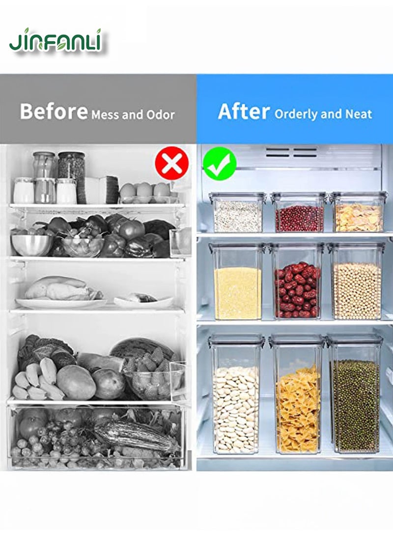 JINFANLI Airtight Food Storage Containers with Locking Lids, Cereal and Dry Goods Storage Jars, Kitchen and Pantry Organizer Jars for Cereal, Coffee, Rice, Flour and Sugar (460ml/Set of 6) - Image 5
